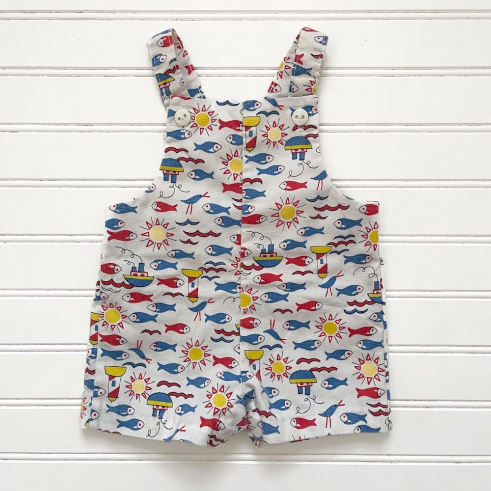 VINTAGE HEALTHTEX EUC Colorful Nautical Ocean Theme Summer Romper